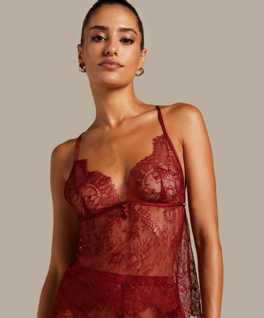 Camisole Lace Delphine - Rouge
