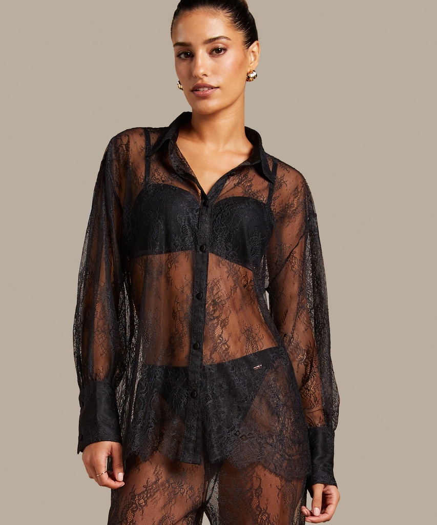 Haut en dentelle Camille - Noir