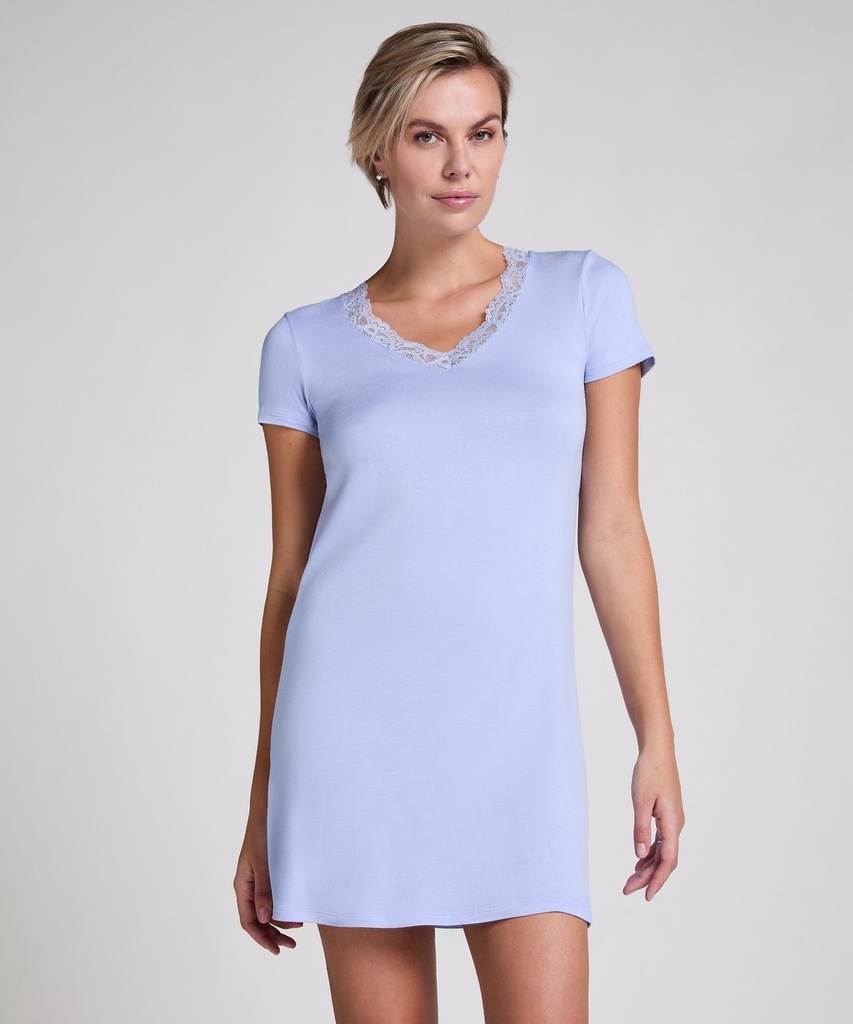 Chemise de nuit en jersey - Bleu