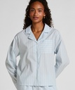 Veste en coton tissé à rayures - Bleu