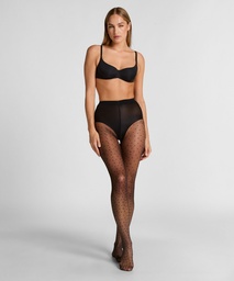 Collants 15 Deniers Pois Anti-Filage - Noir