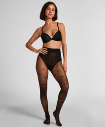 Collants 15 Deniers imprimés - Noir
