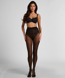 Collants 30 Deniers imprimés - Noir
