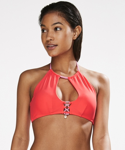 Goddess High Neck Bikini Top - Red