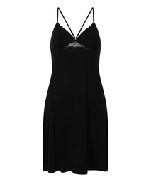 Jersey Slip Dress - Black, Noir, coloris