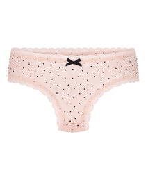 Culotte brésilienne en forme V avec motif à pois floqués - Rose, Rose, coloris