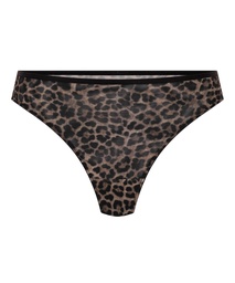 String échancré léopard Tara - Noir, Noir, coloris