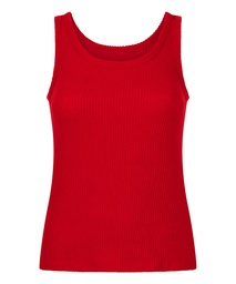Débardeur en jersey brossé côtelé - Rouge, Rouge, coloris