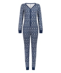Combinaison de pyjama en Jersey Fairisle - Bleu, Bleu, coloris