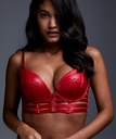 Kennedy Padded Underwired Longline Push-Up Bra - Red