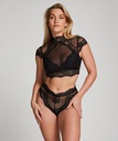Slip brésilien jambe haute Marilyn - Noir