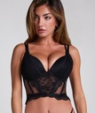 Soutien-gorge à armatures préformé push-up et longline Coco - Noir