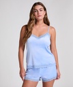 Short en velours à dentelle - Bleu