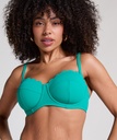 Haut de bikini sans bretelles préformé à armatures Scallop Taille E + - Vert