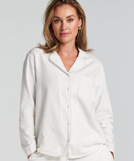 Haut de pyjama Flanel Essentials - Blanc