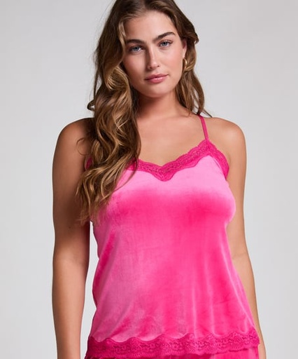 Camisole velours Dentelle - Rose