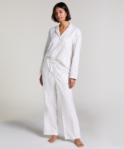 Pantalon de pyjama Jacquard Hearts - Blanc
