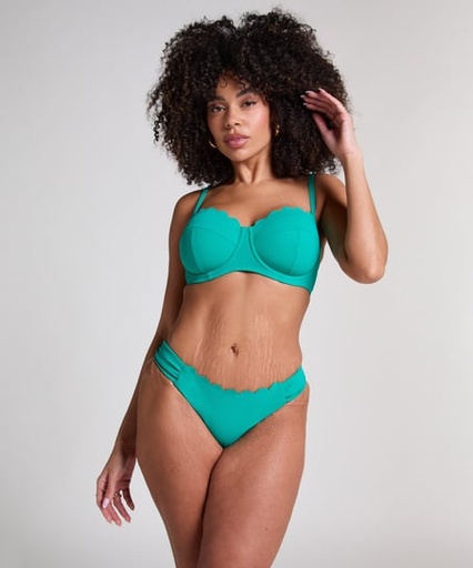Slip de Bikini Rio Scallop - Vert