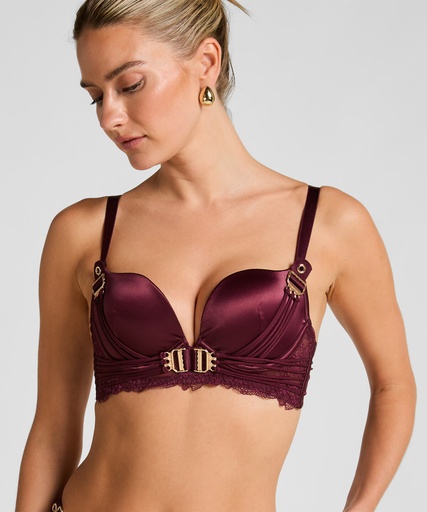 Soutien-gorge à armatures longline push-up préformé Avela - Rouge