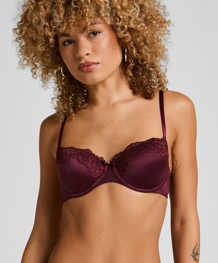 Lace & Shine Padded Underwired Bra - Purple