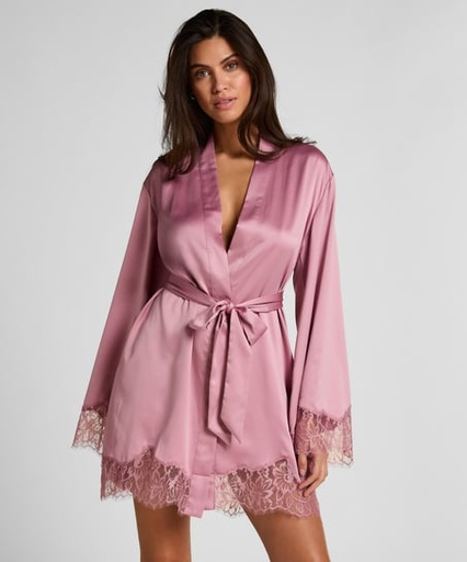 Kimono en satin Valerie - Rose