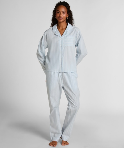 PANT WOVEN CO STRIPE - Xenon Blue