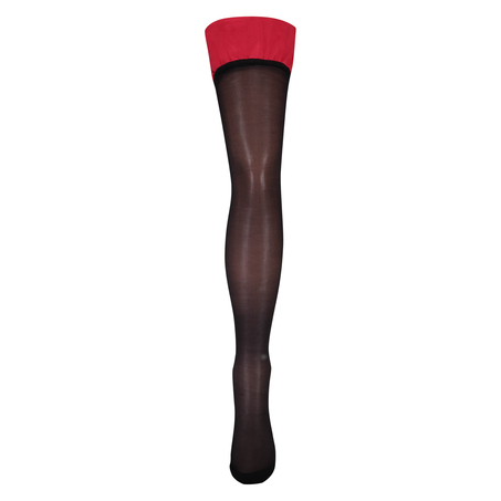 [115924001] Stockings Satin Top Backseam - Red