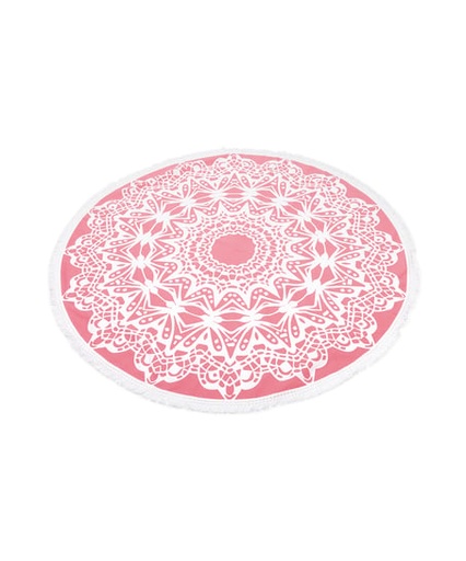 [116698001] Round Beach Towel - White