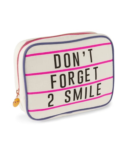 [117755001] Smile Make-Up Bag - White