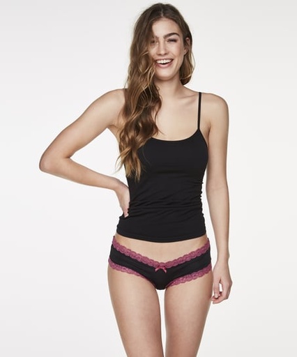 [123876005] V-Shaped Microfibre Brazilian - Black