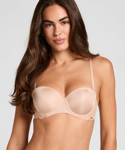 Soutien-gorge à armatures préformé sans bretelles Angie - Beige
