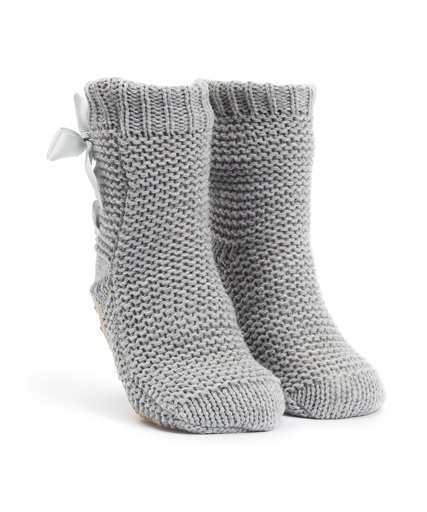 [144007003] Lace-Up Slipper Socks - Gray