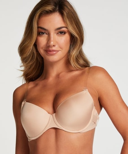 Soutien-gorge à armatures préformé Transparent Back - Beige