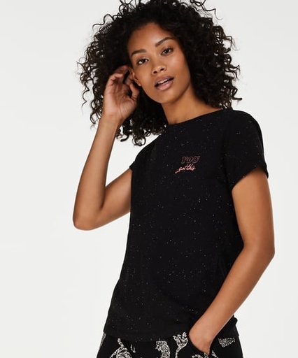 [161905002] Short-Sleeved Pyjama Top - Black