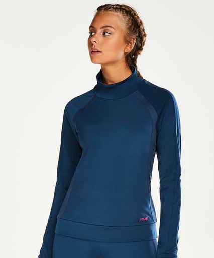 HKMX long-sleeved, high neck sports top - Blue