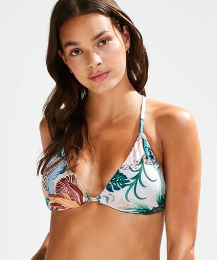 Palm Springs triangle bikini top - White