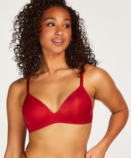 Mona Padded Non-Wired Push-Up Bra - Red