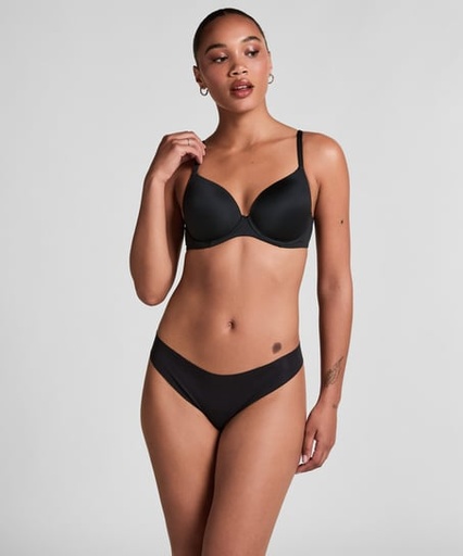 String invisible en coton - Noir