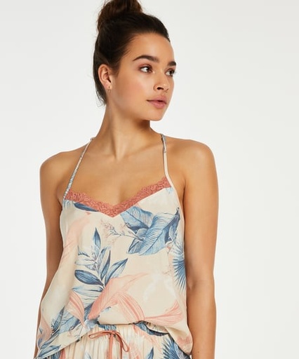 [176700003] Cami top Bird Leaf - Pink