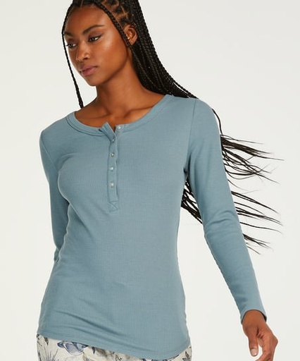 [183361003] Long-Sleeved Pyjama Top - Blue