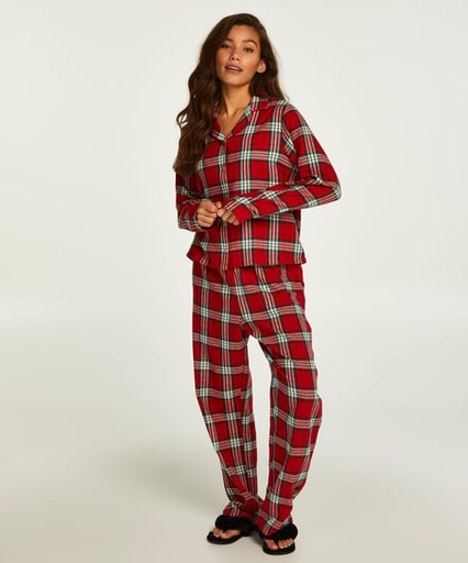 [187224003] Twill Check Pyjama Set - Red