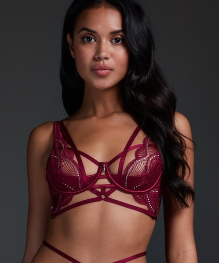 Lyra Non-Padded Longline Underwired Bra - Red