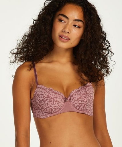 [192202008] Rose Padded Underwired Bra - Purple