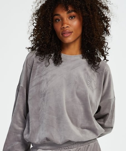 [195425003] Velours Top - Gray