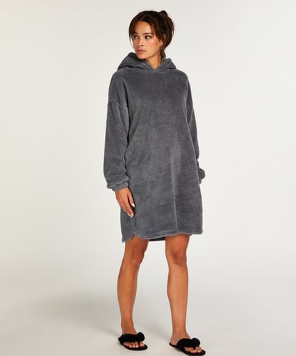[199156007] Snuggle Fleece Lounge Dress - Green