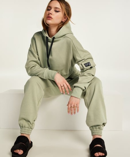 Sweat Cropped Hoodie Kim Petras - Green