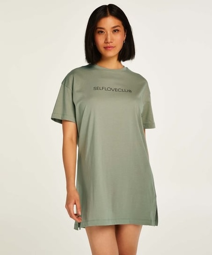 [199299001] Round Neck Nightshirt - Green