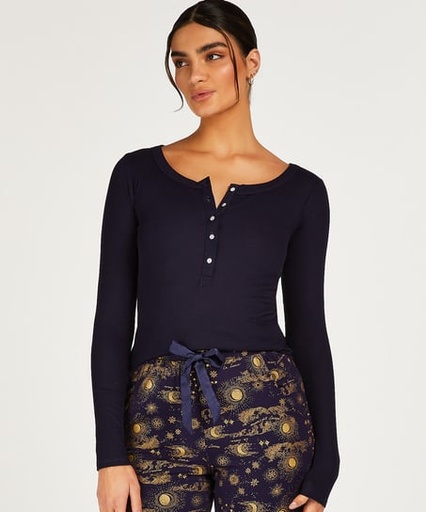 [200395003] Long-Sleeved Pyjama Top - Blue