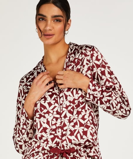 [200406003] Satin Long-Sleeved Jacket - Red