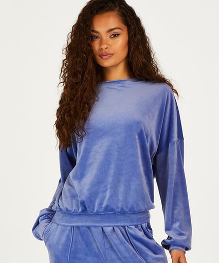 [201766003] Velours Top - Blue